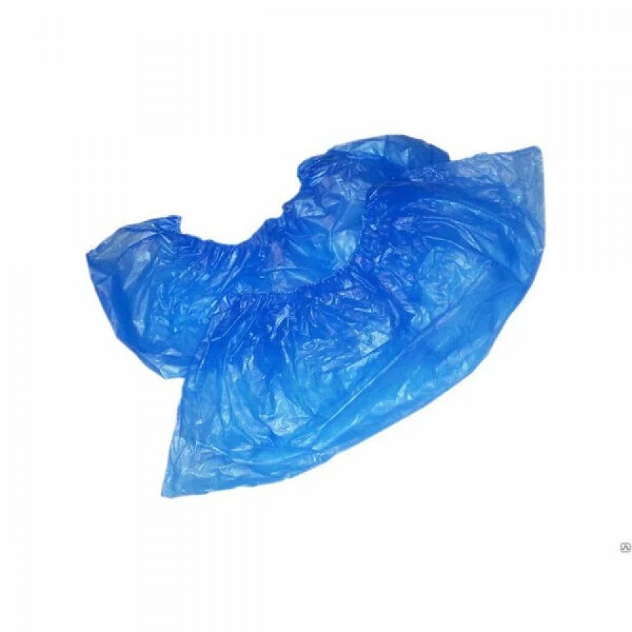 Бахилы гладкие 100 шт - Голубые 